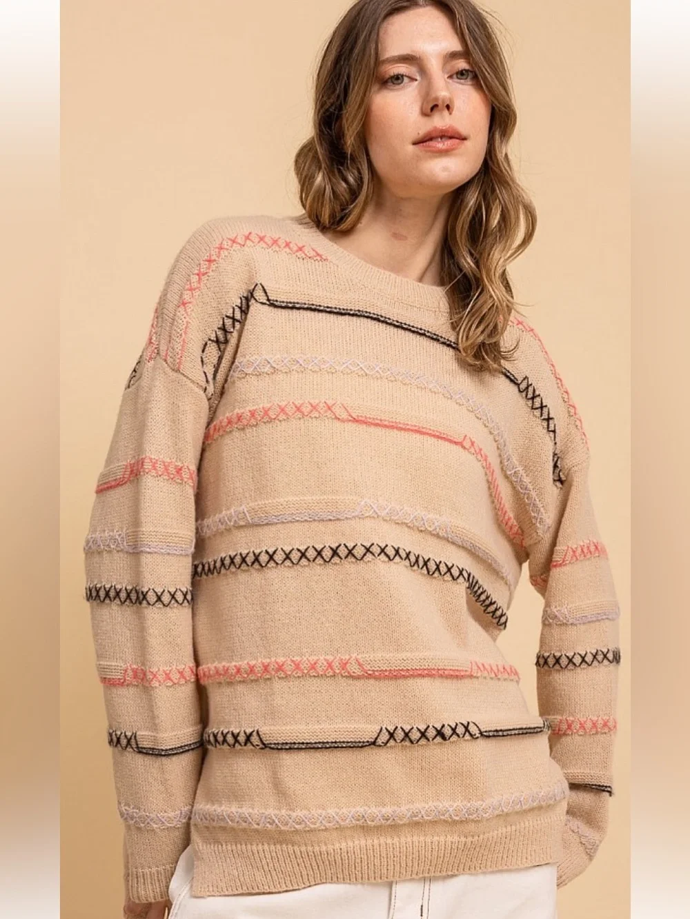11 ❤️ BLUEVELVET sand sweater
